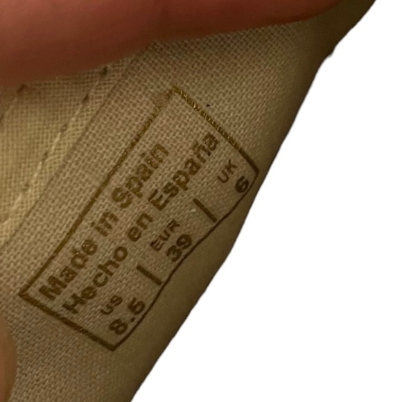 Aldo Leather Slip-On Espadrilles Shoes Made In Spain  White Tan 8.5 - Picture 14 of 16